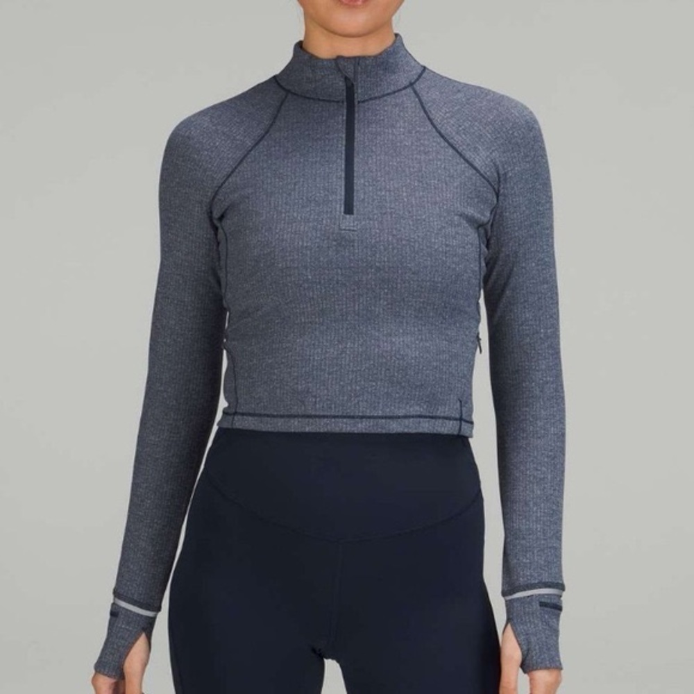 Lululemon It’s Rulu Run Cropped Half Zip *Ribbed*